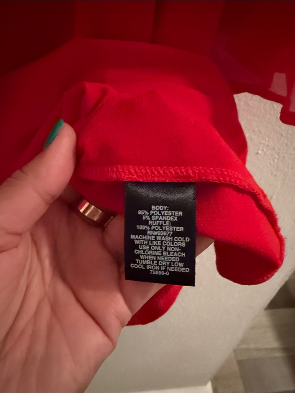 BOLD elements Red Ruffle Cold-Shoulder Blouse - Picture 5 of 7